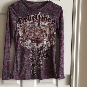 Rebellious long sleeve studded tee